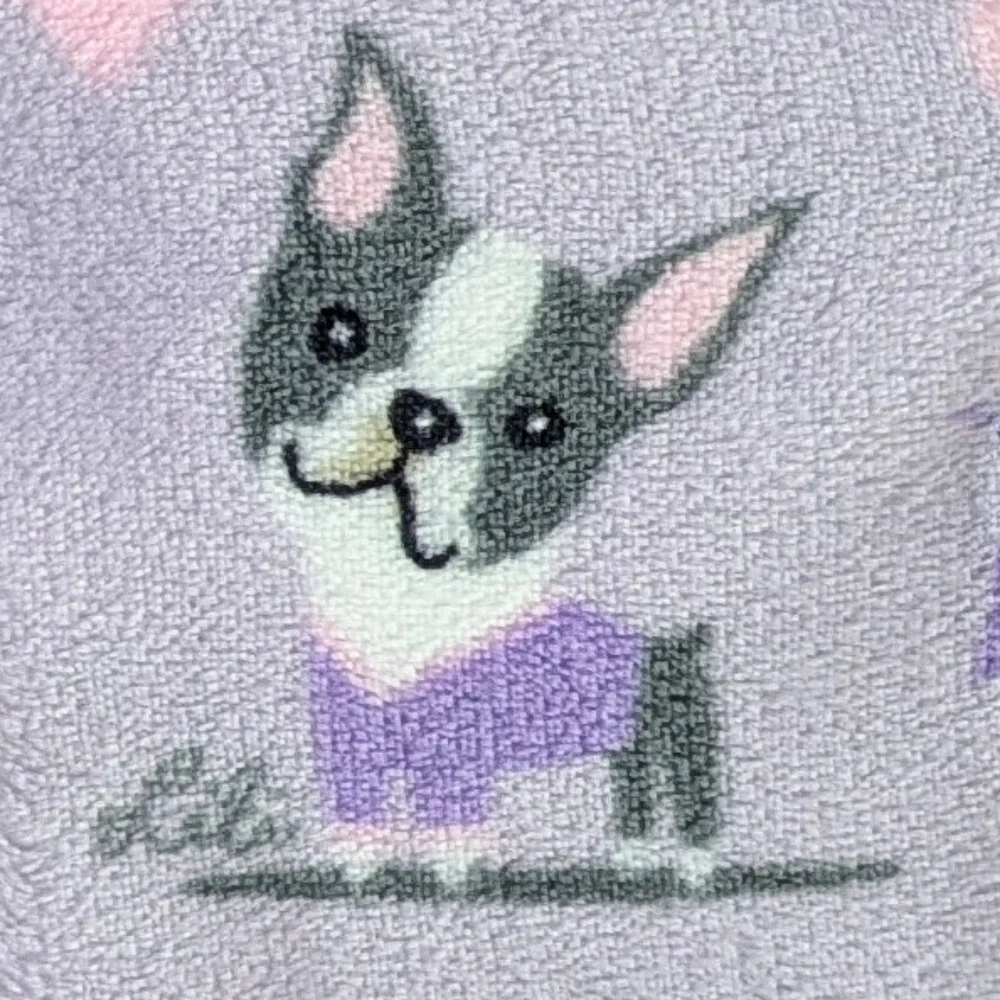 Boston Terrier Frenchie Pugs Kisses Love Plush Throw Blanket Lavender 60x70 NWT